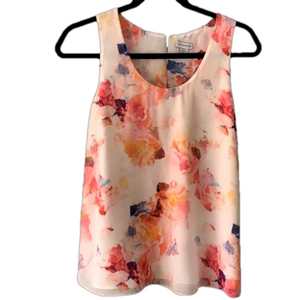 Elegant Floral Paraphrase Sleeveless Blouse - Women's